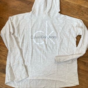Calvin Klein light weight hoodie, cream colored. Size small